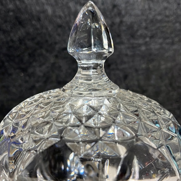 Zajecar Accents Lead Crystal Lidded Candy Dish Made In Yugoslavia